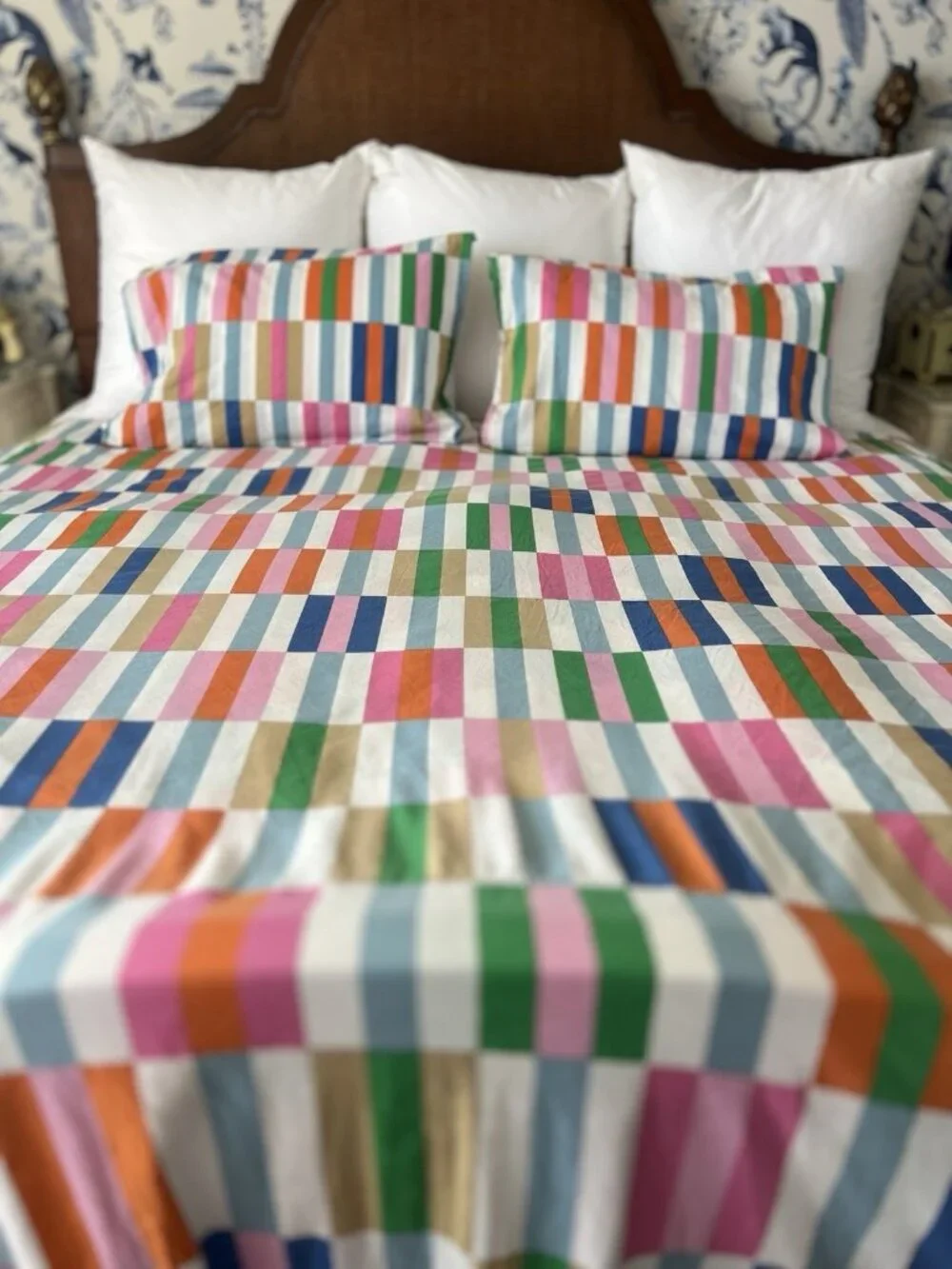 Ikea KLIBBKORSORT Full-Queen Duvet Cover & 2 STD Pillowcases Multicolor Modern